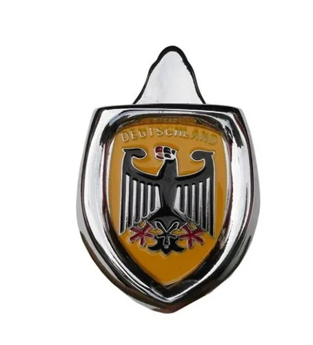 Brasão Emblema Capô com Moldura Deutschland Amarelo Fusca até 1966