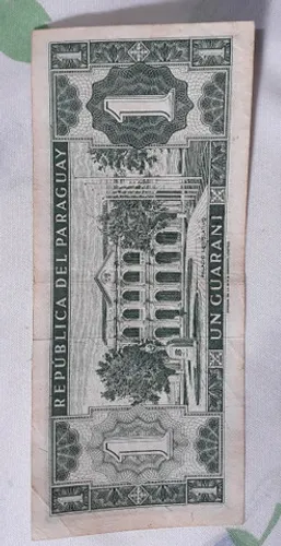 Cédula antiga do Paraguai 1952 um Guarani