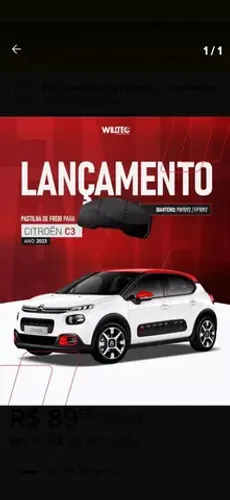 Pastilha freio C3 2023 1.0