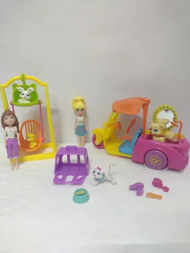 Pet shop da Polly com 2 bonecas e vários acessórios em excelente estado 