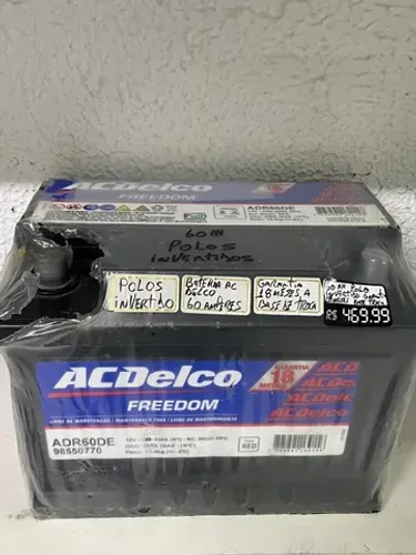 Bateria acdelco 60ah polo invertido garantia 18 meses a base de troca