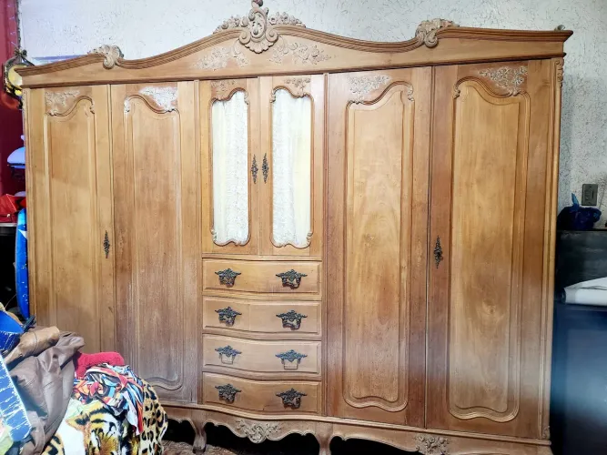 Conjunto de quarto completo Luis XV RARIDADE madeira maciça