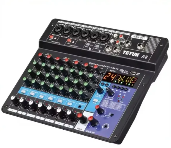 Mesa 8 canais 24 efeitos Sound Audio Interface Studio 8c Gravação Phanton Power