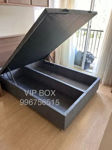 Cama box baú casal com divisória interna + forte / 7 pés 