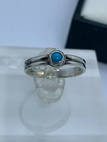 anel de prata com turquesa vintage tamanho 11