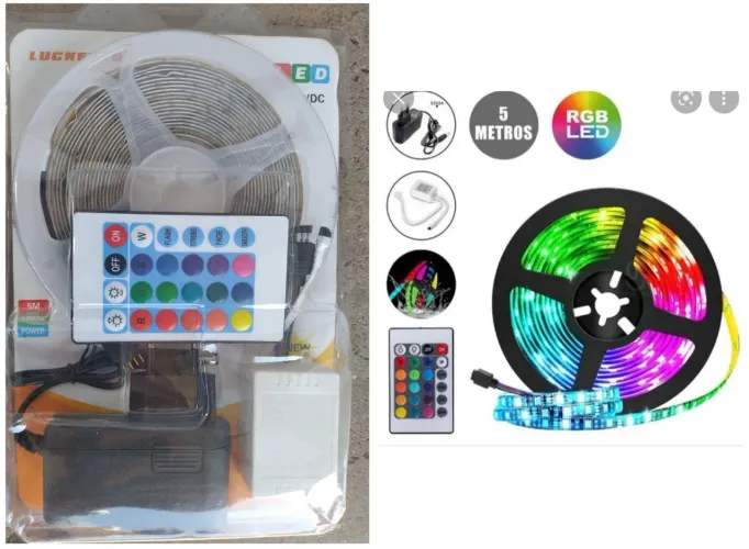 Fita de LED RGB 5 Metros - Iluminação Colorida e Decorativa