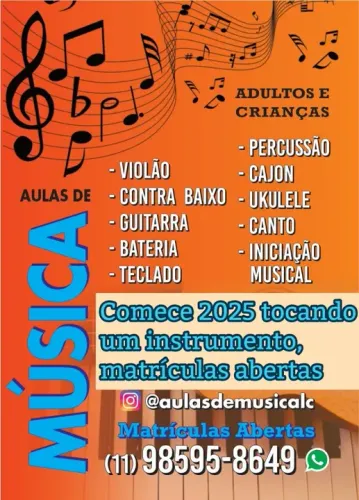 Aulas de música online ou presencial 