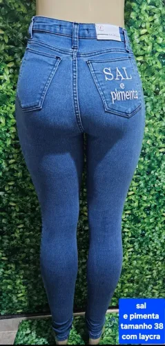 Calça jeans feminina sal e pimenta tamanho 38
