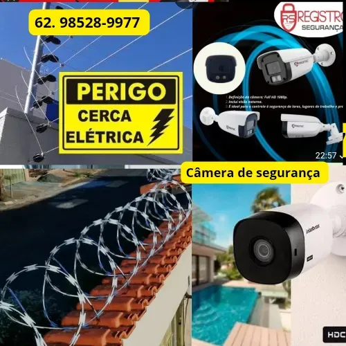 Câmera de segurança, cerca elétrica, concertina, manutenção de cerca elétrica, alarme