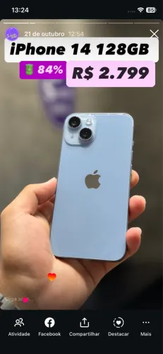 iPhone 14 128GB - Seminovo com garantia 