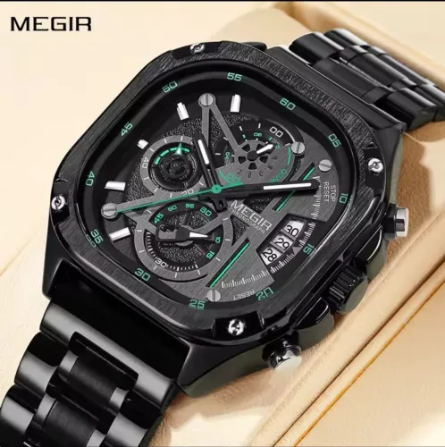 MEGIR 2217G - Relógio Sport/Luxo com Cronógrafo 100% Funcional e 2 Pulseiras