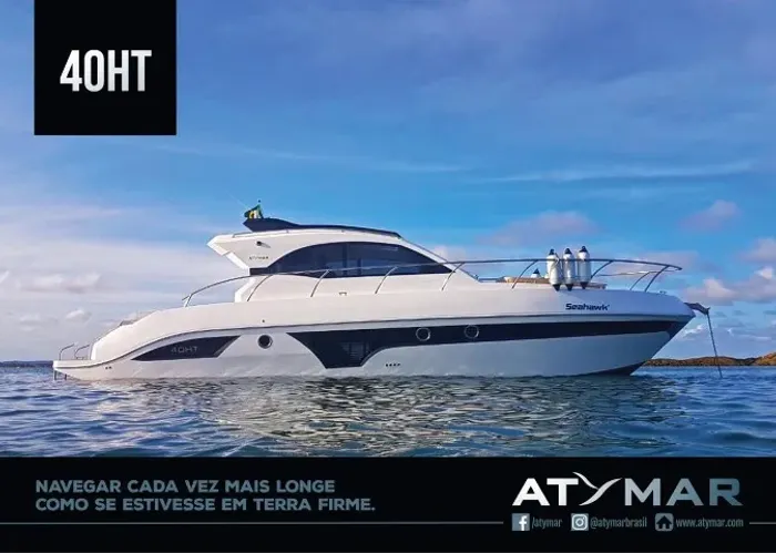 Lancha Atymar 40HT 2025 cabinada com banheiro zero