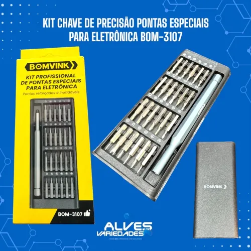 KIT CHAVE DE PRECISÃO PONTAS ESPECIAIS PARA ELETRÔNICA BOM-3107