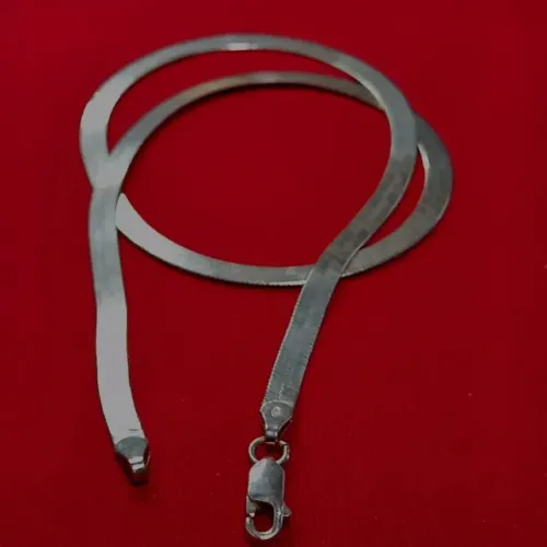 Gargantilha de Prata Italiana Polida Laminada