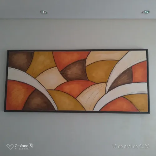  Quadro Abstrato em Tons Terrosos