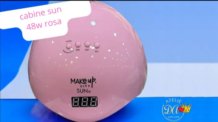 Cabine para unha uv led nova sun 48w rosa ou branca visor digital Bivolt