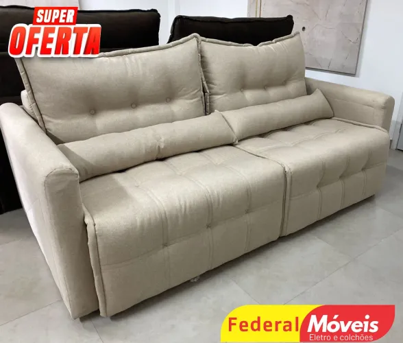 Sofá Cama em Linho D33 - Solicite Nosso Catálogo!