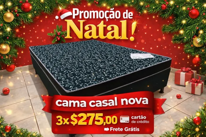 Cama casal em 3 X $275.00 cartão de crédito novo