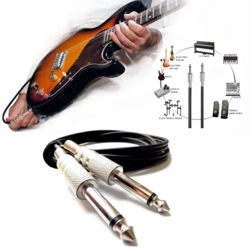 Cabo Para Guitarra 3mts Baixo Mesas De Som Caixas Acústicas Cabo De Áudio Mono