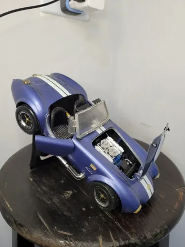 miniatura carro shelby cobra 427 s/c azul 1965 welly 1/24 excelente estado item raro