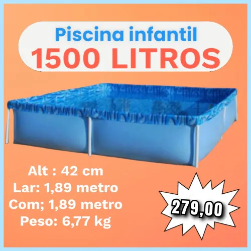 Piscina infantil quadrada 1500 litros