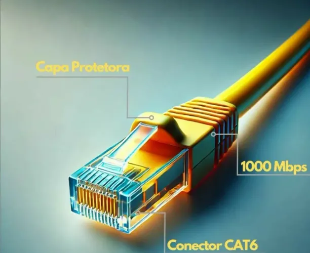 Cabo de Rede CAT6 Gigabit Ethernet 25 metros com Conector RJ45 
