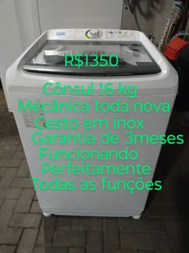 Máquina de Lavar Consul 16kg - Mecânica Nova.R$1.300, Itajaí.