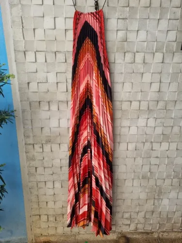 Vestido Plissado Farm longo
