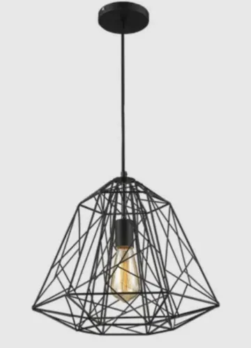 Pendente Aramado Metal Diamante Preto Chandelie