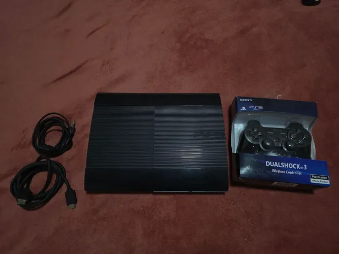 PS3 Super Slim + Controle Original + 16 Jogos - R$700,00