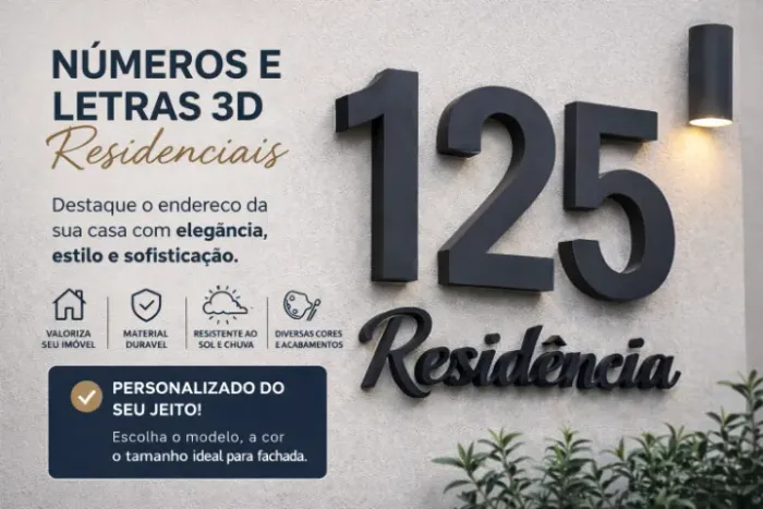 Números e Letras 3D Residenciais