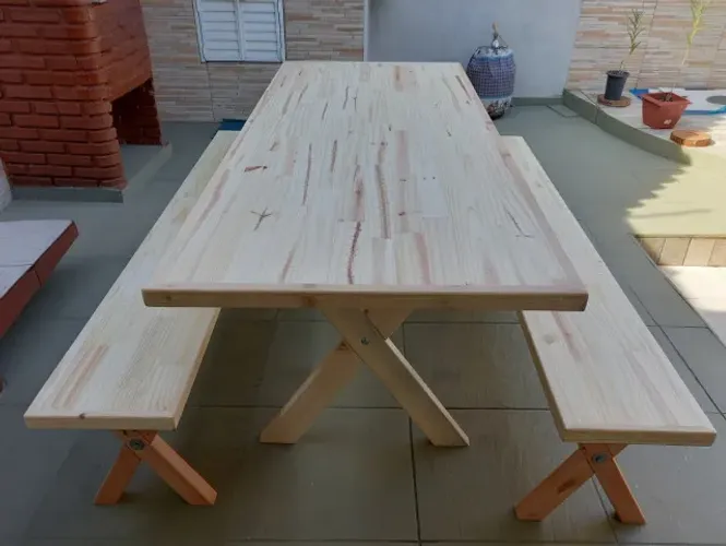 Mesa Rústica para Varandas 2 metros