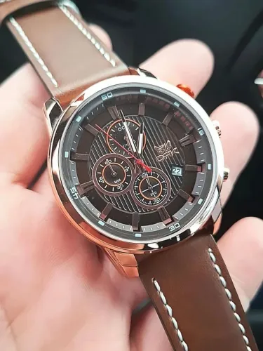 Relógio masculino caixa de aço inox à prova d'água 100% funcional