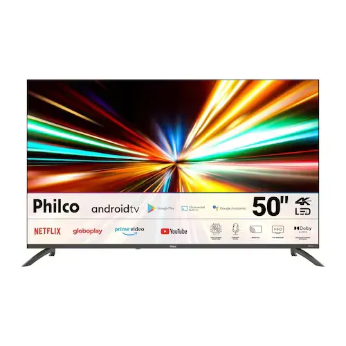 Smart TV 50? 4K LED Philco P50EAA UHD Android TV Chromecast Borda Infinita