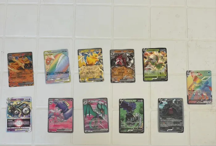 Lote de Cartas Pokémon Raras - V, VMAX, VSTAR, GX Tag Team e ex