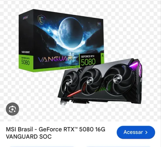 RTX 5080 MSI VANGUARD 16GB GDDR7