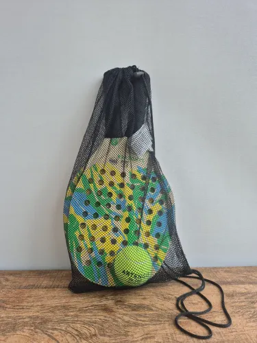 Kit Frescobol / Beach Tennis com 2 Raquetes de Madeira e Bolinha Artengo