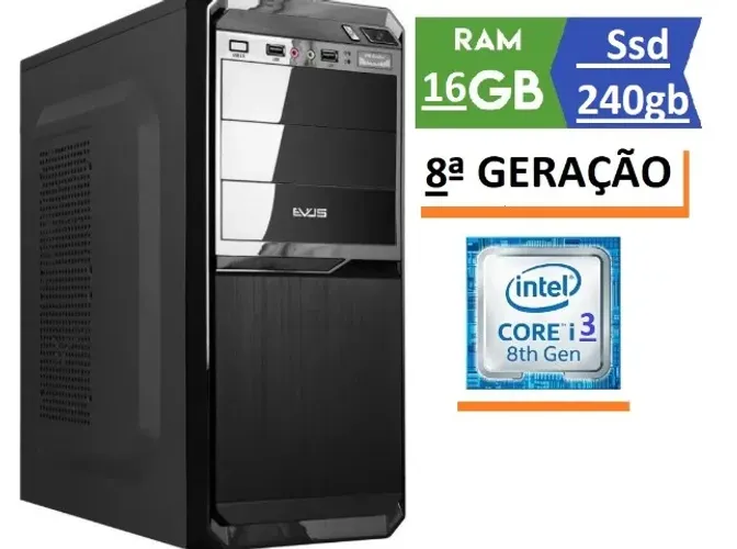 Cpu Gamer 8ª Geração 16gb de memoria Pl-video 6gb ssd 240gb