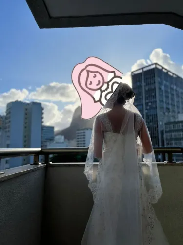 VESTIDO E VÉU DA MARCA DAVID BRIDAL