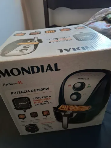 Fritadeira Elétrica Sem Óleo Air Fryer Mondial AFN40Bl Inox 4L Preta/Inox