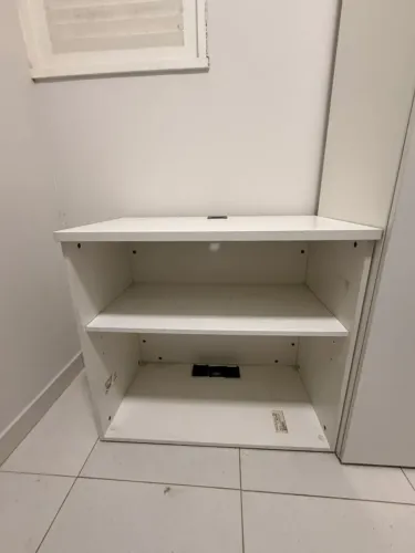 Armário Baixo Escritório 80x45x74 Branco com Prateleira