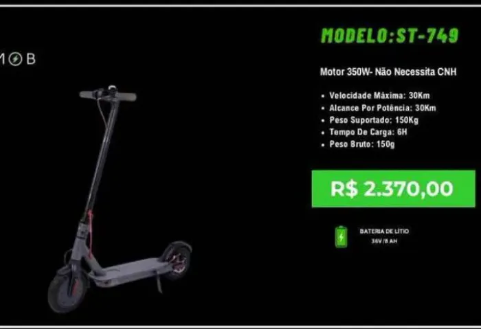 Patinete elétrico 350w faz 32km novo na caixa