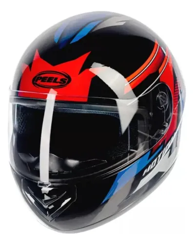 Capacete Spike Motion Peels - preto/verm/az - tam. 60