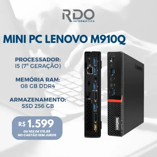 Computador Compacto Lenovo M910q Core i5 SSD 256GB