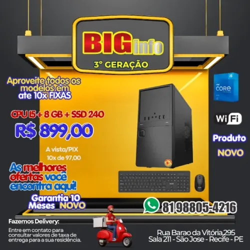 Computador Intel Core I5 8gb Ssd 240gb - BIG