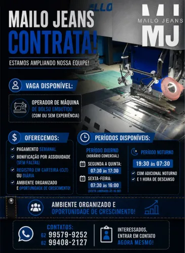 CONTRATA-SE OPERADOR DE MAQUINA