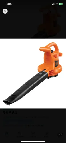 Soprador e Aspirador de Folhas Black+Decker BV25 com Função Triturador