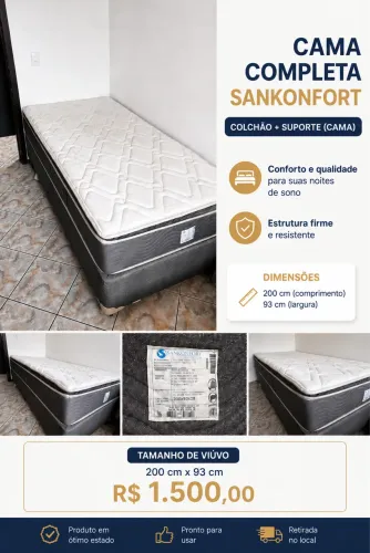 Cama Box Completa Sankonfort - Conforto e Qualidade!