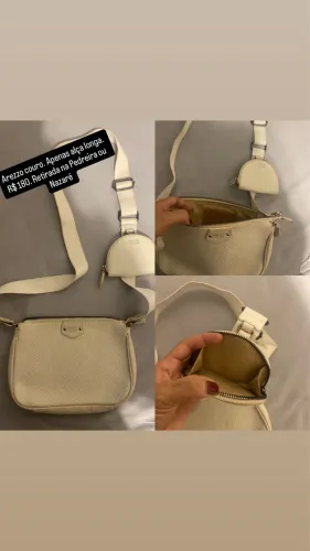 Bolsa Arezzo couro branca