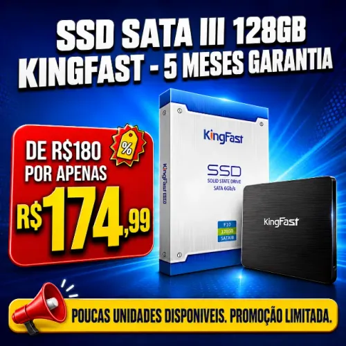 SSD SATA III 128GB KingFast F10 Entrega grátis + 5 Meses garantia